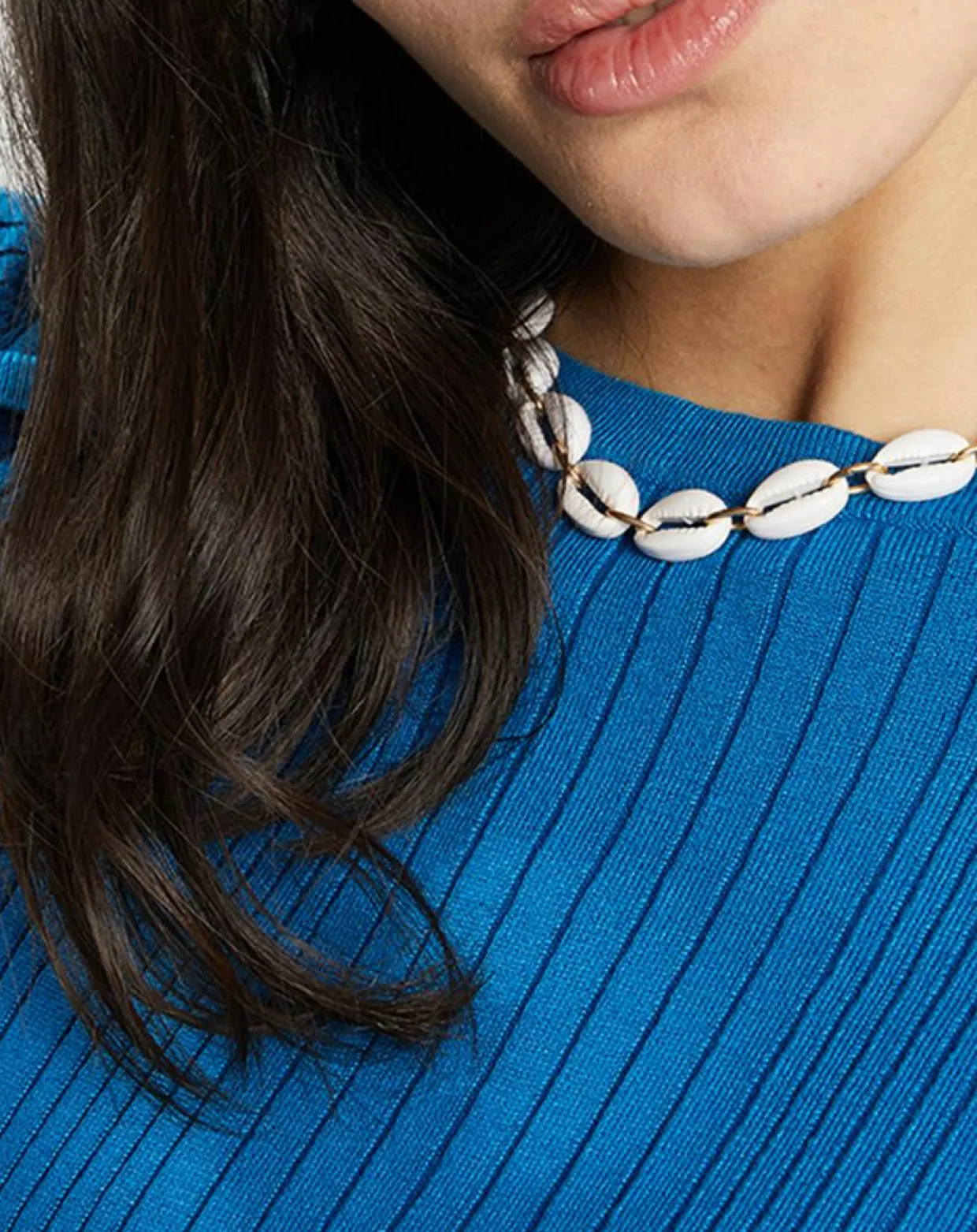 Pull en Maille côtelée col bateau Fya bleu moyen-Galeries Lafayette Hot