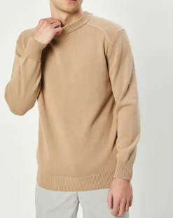 Homme Bellerose Pulls^Pull en Maille de coton Rachi col rond camel