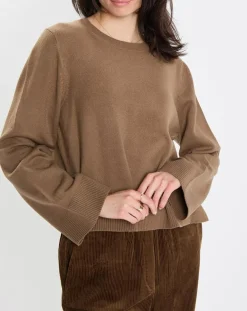 Pull en Maille de coton stretch Basique marron-Marc O'Polo Online