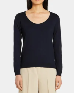 Pull en Maille fine Fya col rond bleu marine-Galeries Lafayette Discount