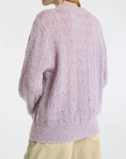 Pull en Maille pointelle mousseuse violet parme-Galeries Lafayette Online