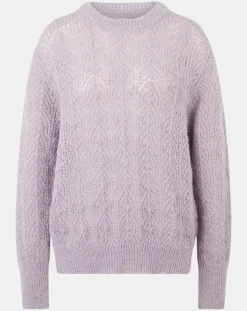 Pull en Maille pointelle mousseuse violet parme-Galeries Lafayette Online