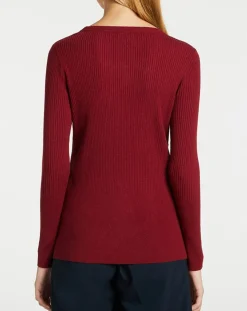 Pull en Maille stretch Franck ajusté bordeaux-Galeries Lafayette Discount
