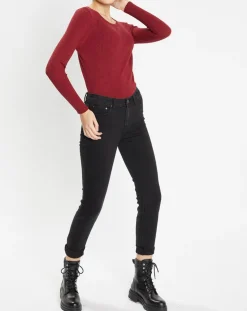 Pull en Maille stretch Franck ajusté bordeaux-Galeries Lafayette Discount