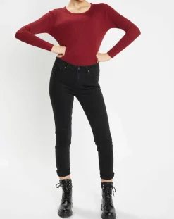Pull en Maille stretch Franck ajusté bordeaux-Galeries Lafayette Discount