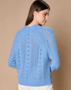 Femme Oscar et Louise Pulls^Pull en Mohair & Laine mélangés Paola col rond bleu