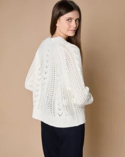 Pull en Mohair & Laine mélangés Paola col rond écru-Oscar et Louise
