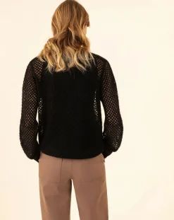 Pull en Mohair & Laine mélangés Meryl noir-Indies Discount