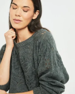 Pull en Mohair mélangé Ella gris jade-Lauren Vidal