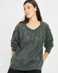 Pull en Mohair mélangé Ella gris jade-Lauren Vidal