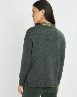 Pull en Mohair mélangé Ella gris jade-Lauren Vidal Sale
