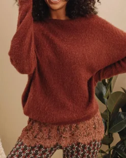 Pull en Mohair mélangé Milane terra-Lauren Vidal Clearance