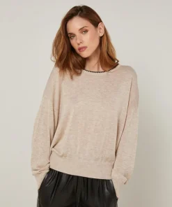 Pull Eugène en Laine mélangée beige-Rodier Clearance