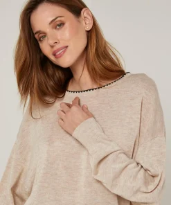 Pull Eugène en Laine mélangée beige-Rodier Clearance