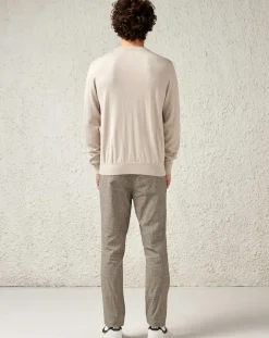 Homme Bellerose Pulls^Pull fin 100% Laine mérinos Dilliv col rond beige