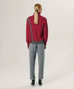 Pull Fleurette 100% laine bicolore boutons rouge-Rodier Best