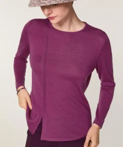 Femme Rodier Pulls^Pull Frieda 100% laine col rond violet cassis