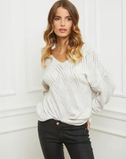 Femme Fleur de cachemire Pulls^Pull Gabriella blanc