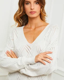 Femme Fleur de cachemire Pulls^Pull Gabriella blanc