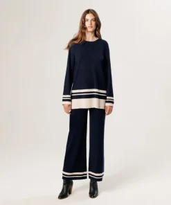Pull Giuliana rayures inférieures bleu nuit-Rodier Best