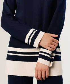 Pull Giuliana rayures inférieures bleu nuit-Rodier Best