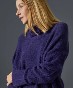 Pull Églantine col amovible violet foncé-Rodier Hot