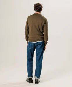 Homme Rodier Pulls^Pull Gérard 100% laine col polo marron écorce