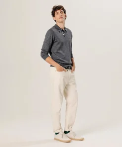 Pull Guillaume 100% laine col polo gris foncé-Rodier