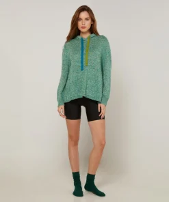 Femme Rodier Pulls^Pull Hortensia à capuche chiné vert