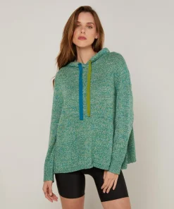 Femme Rodier Pulls^Pull Hortensia à capuche chiné vert