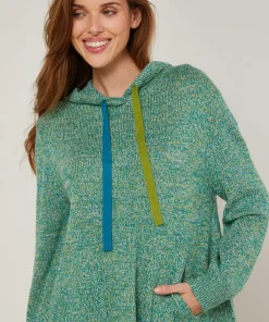 Femme Rodier Pulls^Pull Hortensia à capuche chiné vert