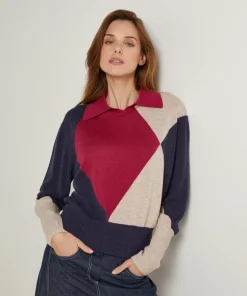 Femme Rodier Pulls^Pull Hughette en Laine mélangée rouge grenat