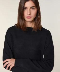 Pull Iseult en laine jacquard noir-Rodier Outlet