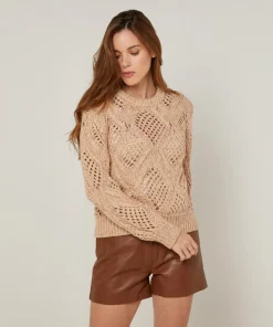 Pull Javotte en Coton & Laine beige ficelle-Rodier Clearance