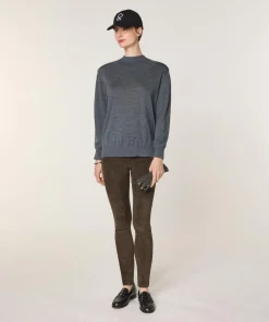 Femme Rodier Pulls^Pull Jeanne-Françoise 100% laine col montant Cotelé gris plomb
