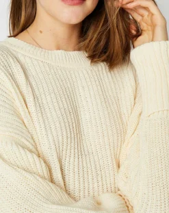 Pull Julie en Laine mélangée écru-An'ge Discount
