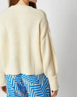 Pull Julie en Laine mélangée écru-An'ge Discount
