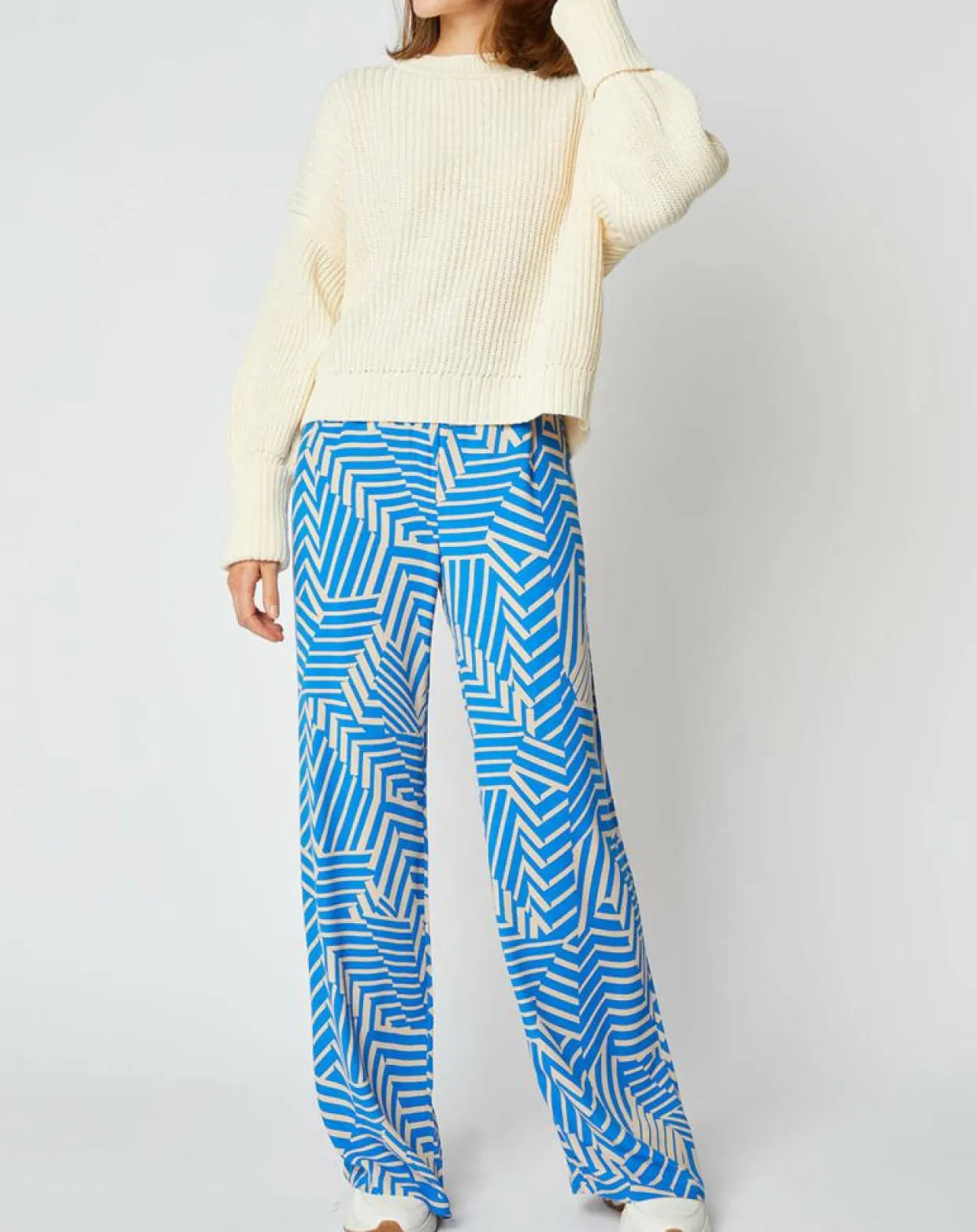 Pull Julie en Laine mélangée écru-An'ge Discount