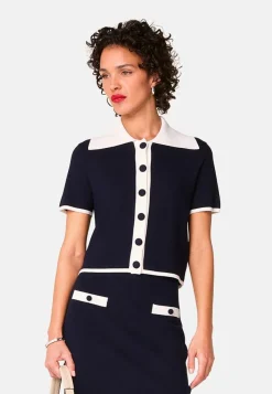 Pull Julie-Rose manches courtes bleu marine-Rodier