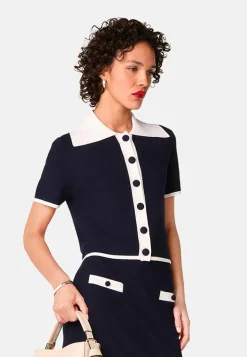 Pull Julie-Rose manches courtes bleu marine-Rodier