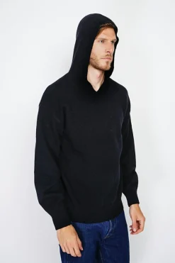 Homme C&Jo Pulls^Pull large à capuche en Cachemire mélangé noir