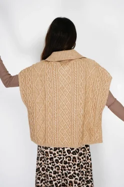 Pull large à capuche en Cachemire mélangé camel-C&Jo Online