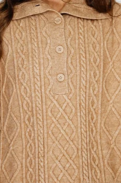 Pull large à capuche en Cachemire mélangé camel-C&Jo Online