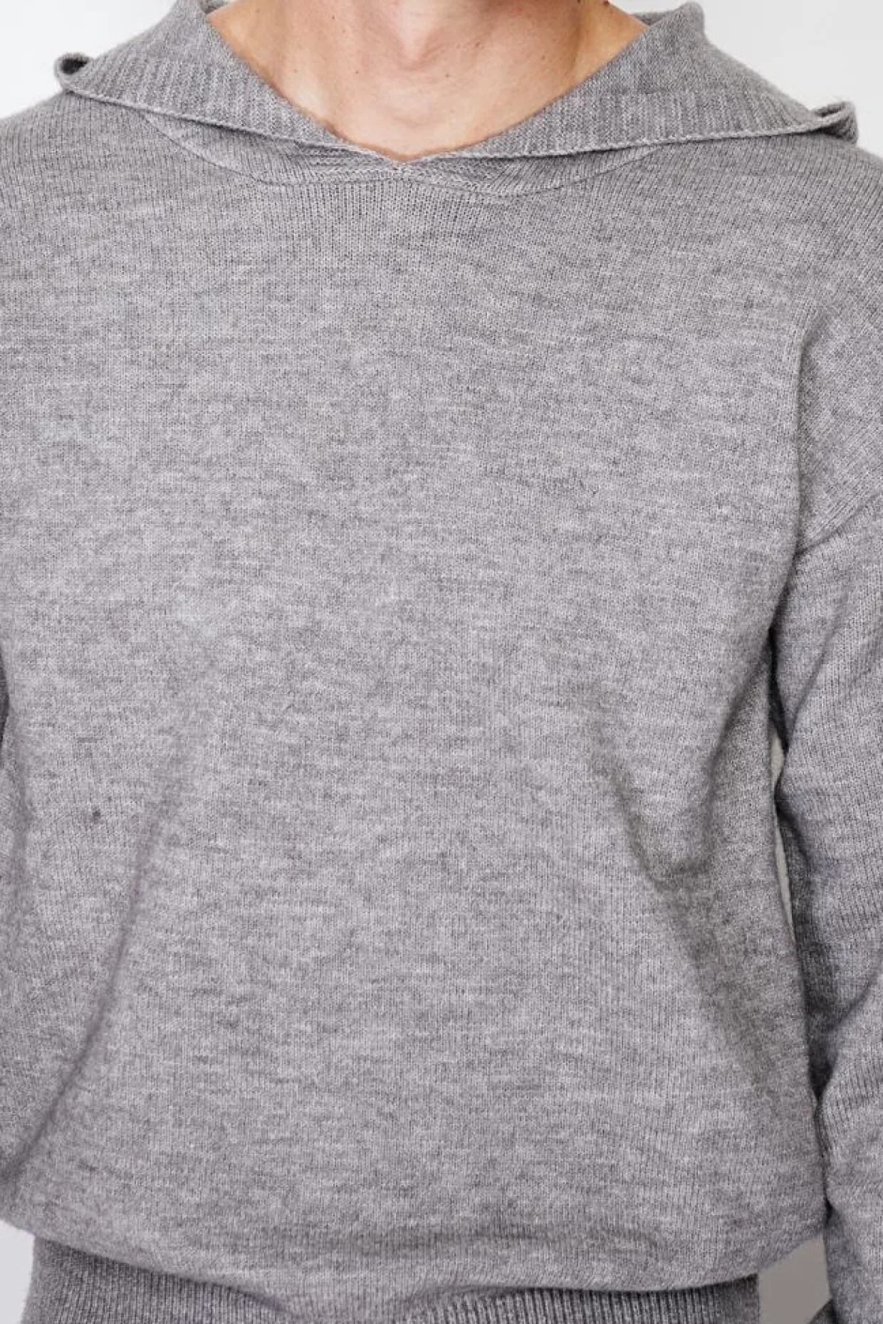 Pull large à capuche en Cachemire mélangé flanelle-C&Jo Outlet