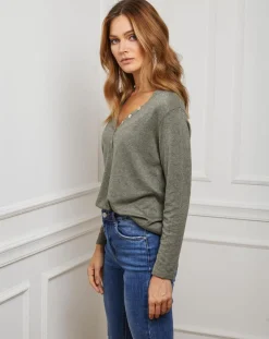 Pull Laury kaki-Fleur de cachemire Best