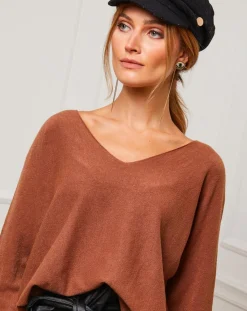 Pull Linoi camel-Fleur de cachemire Clearance
