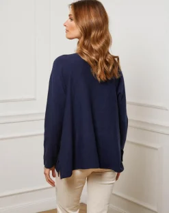 Femme Fleur de cachemire Pulls^Pull Linoi marine