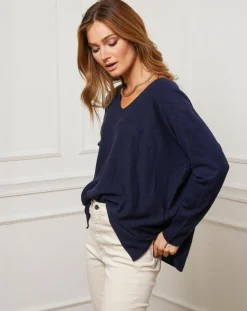 Femme Fleur de cachemire Pulls^Pull Linoi marine