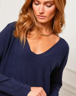 Femme Fleur de cachemire Pulls^Pull Linoi marine