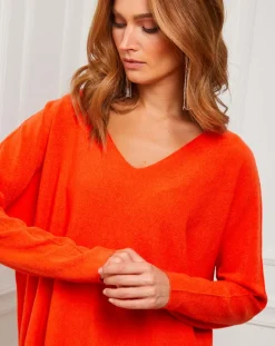 Pull Linoi orange-Fleur de cachemire